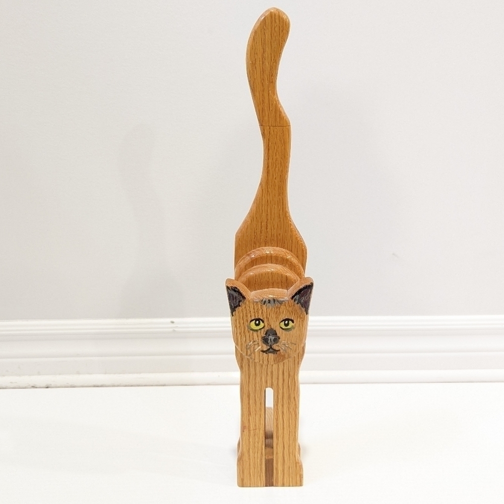𝅺cat wood door stopper 19.5”
